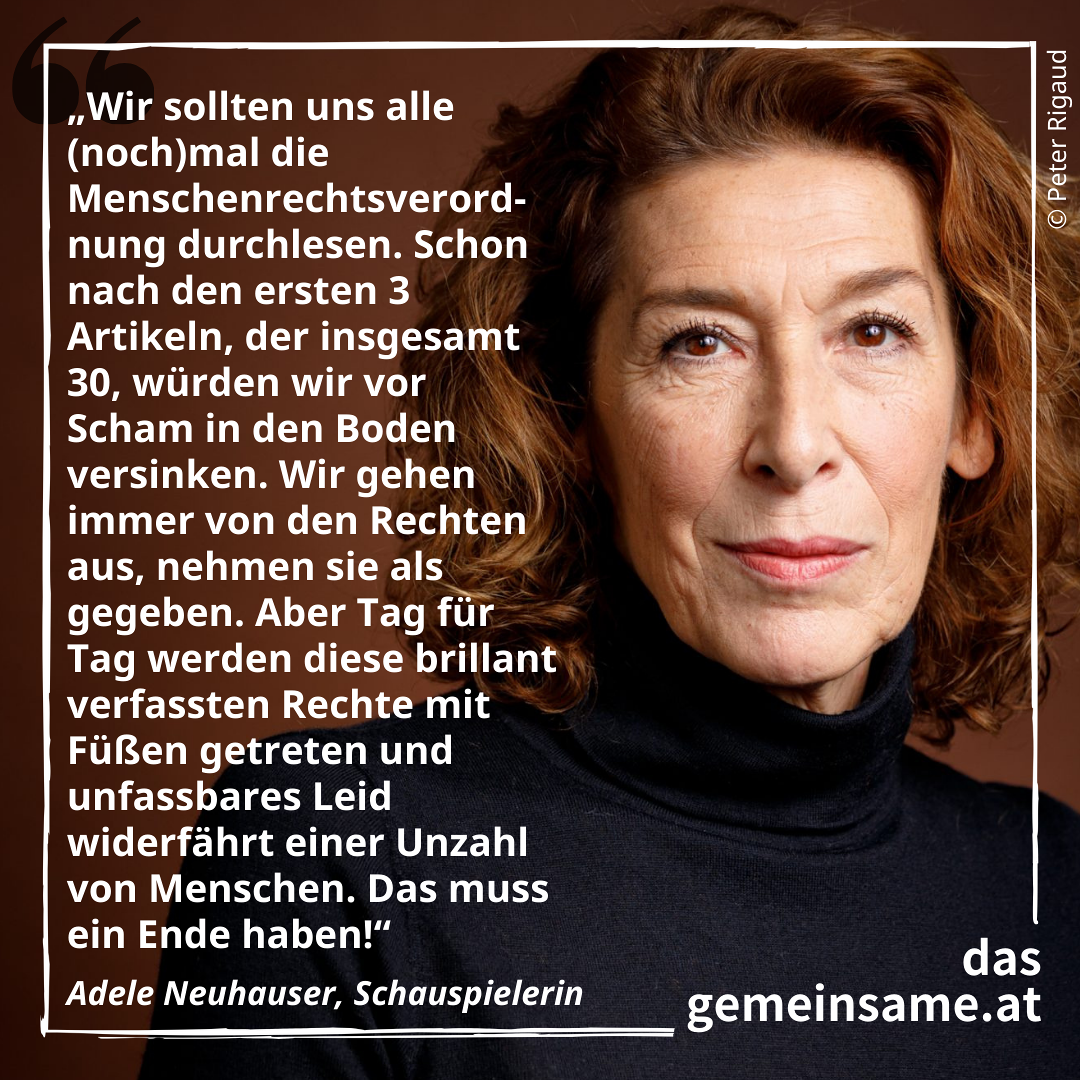 Adele Neuhauser unterstützt 'Das Gemeinsame zuerst' / Foto: Peter Rigaud