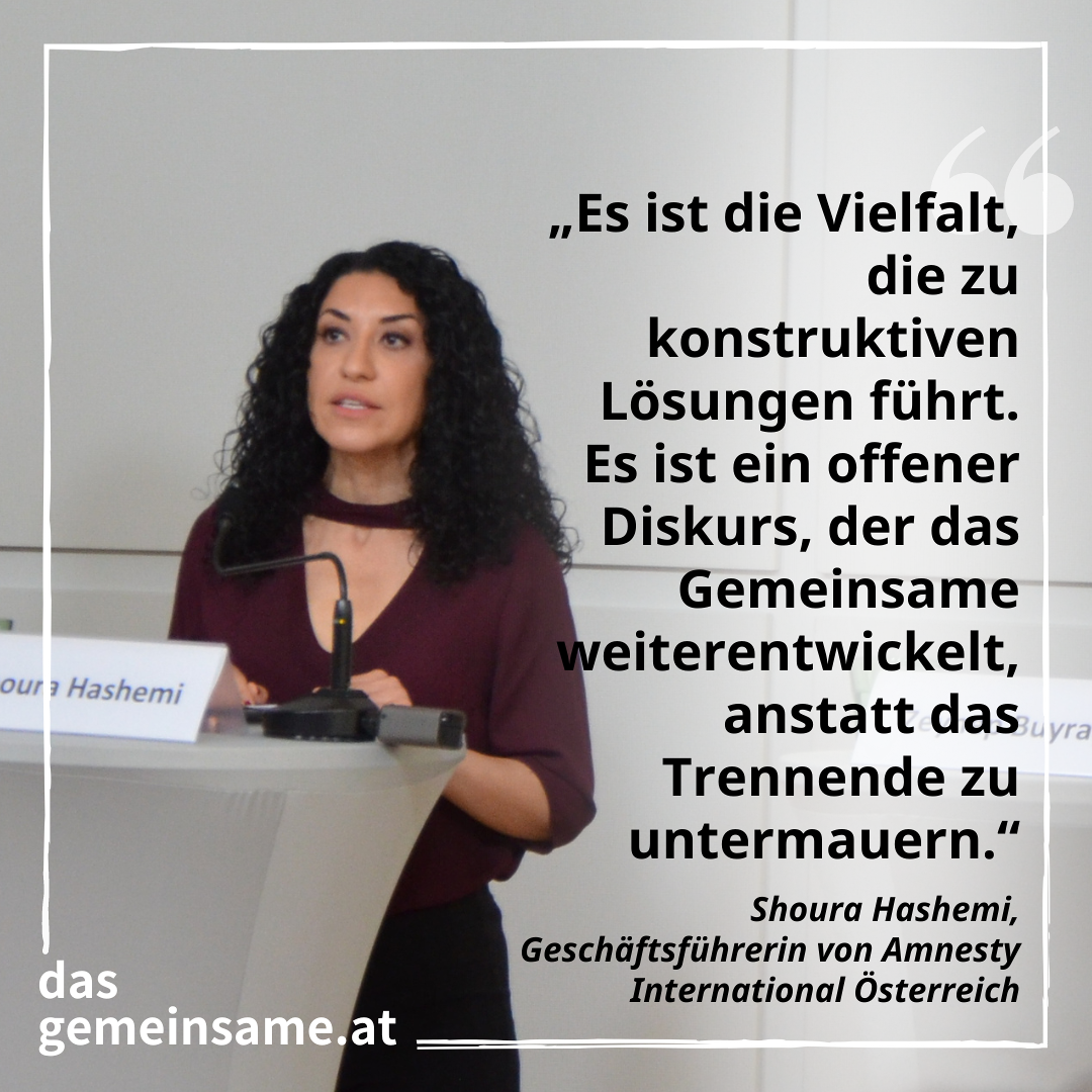 Shoura Hashemi unterstützt 'Das Gemeinsame zuerst'