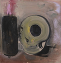 100_Aus der Serie 'skull and candle'

2014, Öl auf Platte 
50 x 50 cm gerahmt

Ausrufpreis: 550,-